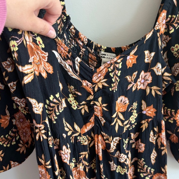 Billabong Black Floral Long Sleeve Dress - Picture 6 of 8
